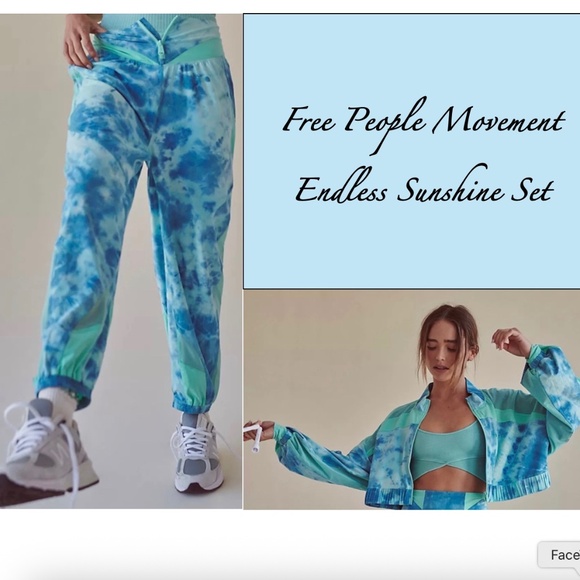 Free People Movement Endless Sunshine Set Tracksuit Jogger Pants and Jacket M - Picture 1 of 16